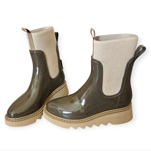 NWT Dolce Vita Tropic H20 Tan / Cream Rain Boots Womens Size 6 - Picture 8 of 12